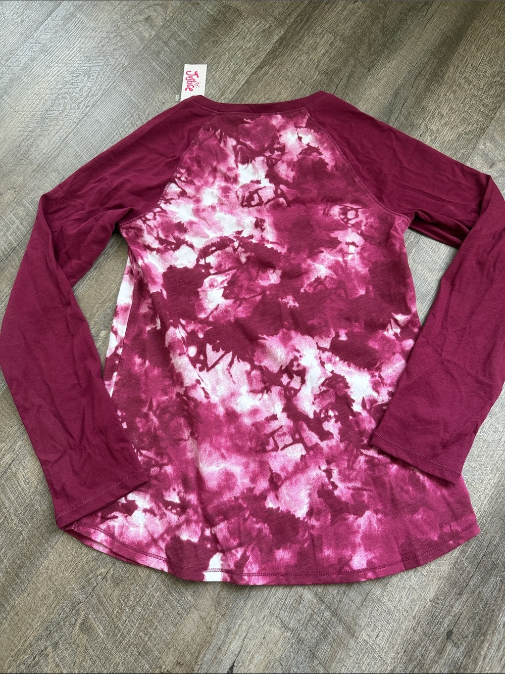 Justice Girls' Magenta Tie-Dye Long Sleeve Top & Ruffle Skort Set - Picture 4 of 8